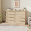 Modern Double Dresser Organizer with Large Storage, Wooden Chest of Drawers - 2 of 4