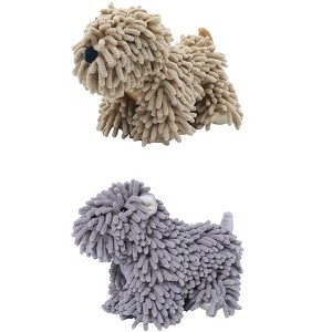 REGALWOVEN 2 Packs Cute Cartoon Dog Shape Soft Absorbent Chenille Hand Towel with Hanging Loop 8" x 10" - 1 of 4