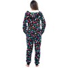 Just Love Womens One Piece Winter Holiday Adult Bodysuit Faux Shearling Lined Hoody Xmas Pajamas - 3 of 4