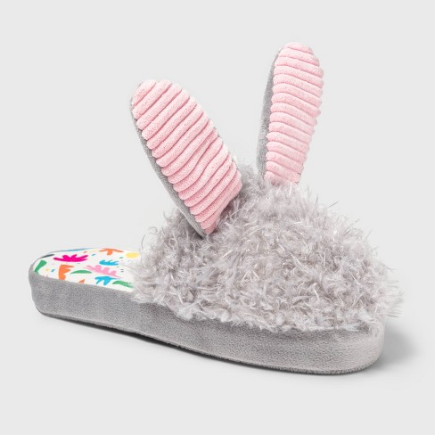 Girls Faux Fur Bunny Bootie Slippers 