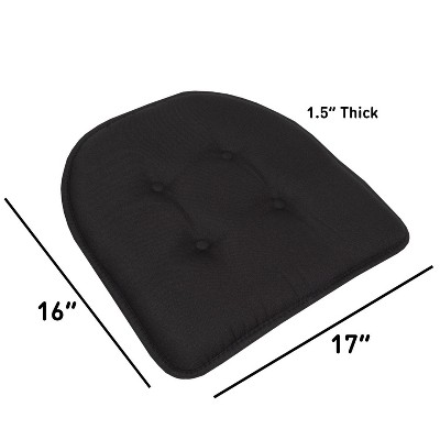 Black Memory Foam U-Shaped Chair Cushions Set of 6