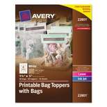 Avery Printable Bag Toppers with Bags 1 3/4 x 5 White 40/Pack 22801