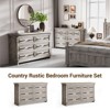 Vintage 55" Chest of Drawers, Dresser Organizers with 6 Drawer and Handle for Living Room, Bedroom, Hallway, Natural Texture Designed - 4 of 4