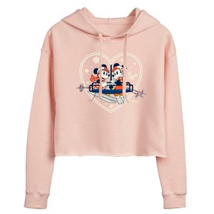 Women's - Disney - Ski Lift Heart Cropped Graphic Hoodie - 1 of 3