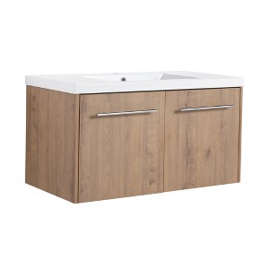 SEVOBAL Bathroom Vanities 36 Inch Bathroom Cabinet With Sink Soft Close Doors for Bathroom, Beige, 35.4"*18.1"*19.3" - 1 of 4