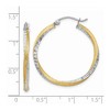 Black Bow Jewelry 2.5mm, Twisted Hoops in 14k Yellow Gold and Rhodium, 30mm (1 1/8 Inch) - 4 of 4