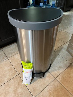 EKO Urban 16 Gallon Semi-Round Open Top Waste Bin, Stainless Steel Half  Round Commercial Trash Can for Indoor and Outdoor, Extra Large Metal  Garbage Bin for Home, Office, Restaurant, Restroom, 60L 