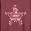 Women's - Instant Message - Nautical Striped Starfish Lightweight French Terry Wide Neck Long Sleeve Graphic Shirt - 2 of 4