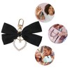 Unique Bargains Faux Pearl Heart Bow Handbag Charms Keychains - 3 of 4