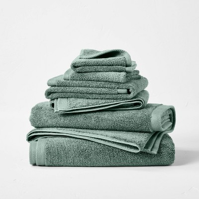 6pk Organic Bath Towel Bundle Green - Casaluna™