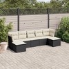 vidaXL 7 Piece Patio Sofa Set with Cushions - Black and Cream Without Table - 2 of 4