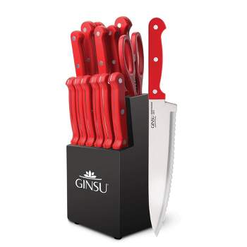 Ginsu Kiso Dishwasher Safe 14pc Knife Block Set Red