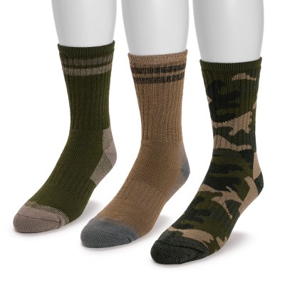 MUK LUKS Men's Crew Hike Heat Retainer Socks (3 Pack)