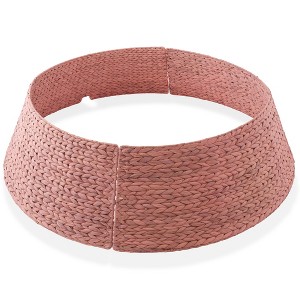 Casafield Water Hyacinth Christmas Tree Collar, Woven Tree Base Cover with Cord Cut Out - 1 of 4