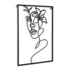 HomeRoots 20" X 14" Black Metal Abstract Female Face Hanging Dimensional Sculpture - 4 of 4