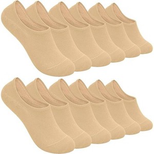 SERISIMPLE Women No Show Thin Womens Viscose Bamboo Socks Low Cut Invisible Non Slip with Grips Socks 6 Pairs - 1 of 4