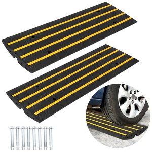 Rubber Curb Ramps, Rubber Threshold Ramp, Doorway Rubber Ramp 44000 Capacity Curbside Bridge Ramp for Car, Truck, Bike, Motorcycle, Wheelchair - 1 of 4