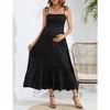 Sleeveless Maternity Dress Women's Summer Spaghetti Strap Smocked Tiered Flowy Maxi Dress for Baby Shower Photoshoot - image 2 of 4