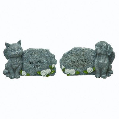 Transpac Resin Pet Memorial Garden Stone Set of 2 Spring Home Decorations