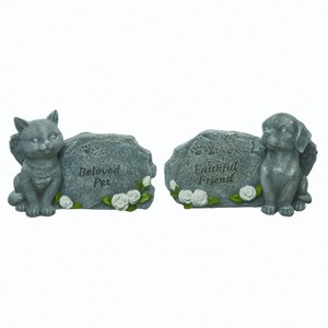 Transpac Resin Pet Memorial Garden Stone Set of 2 Spring Home Decorations - 1 of 1