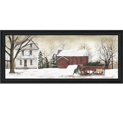 VisioGear Christmas Trees Wall Art, Printed Wall Art, Ready to Hang Framed Poster, Black Frame, Multicolor, 39"*15"*1"