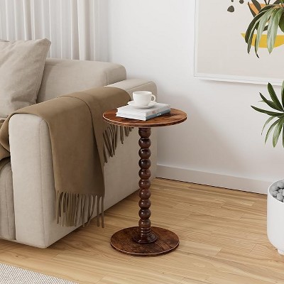 Ridstar Modern Decorative Side Table with Solid Wood Legs for Living Room, Bedroom & Bathroom-Brown