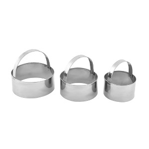 Unique Bargains Kitchen Metal Cylindrical Cookie Biscuit Baking DIY  Mould Cutter 3 in 1 Set Silver Tone - 1 of 3