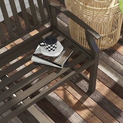 Outsunny 46" Brown Metal Slatted Outdoor Garden Bench
