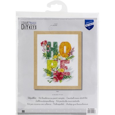 Vervaco Counted Cross Stitch Kit 8"X10"-Hope (14 Count)