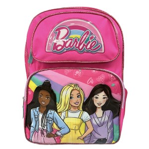 Barbie and Friends Large Pink Polyester 16" School Backpack for Girls - 1 of 3
