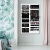 Yukimo Wall Mounted Lockable Mirror Jewelry Cabinet with LED Light, Full-Length Storage Armoire with Adjustable Height Installation - 2 of 4