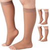 Absolute Support Women’s Sheer Open Toe 20–30mmHg Graduated Compression Socks, Knee High, 3-Pack – Medical Support, Circulation, A215-3 - 3 of 4