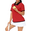 Women's Golf Polo Short Sleeve Shirts Lightweight Moisture Wicking Collared T Shirt Quick Dry - 3 of 4
