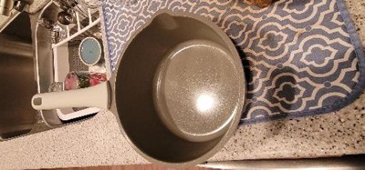 Goodful 10pc Cast Aluminum Ceramic Cookware Set Sage Green