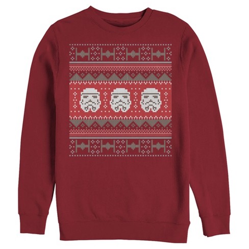 Men's Star Wars Ugly Christmas Stormtrooper Sweatshirt - Red - Large ...