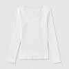 Women's Long Sleeve Lace Trim Scoop Neck Top - A New Day™ - 4 of 4