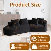112" Curved Chenille Sectional Sofa,Oversized 4-Seater Cloud Couch with Deep Wide Seat & 4 Pillows for Living Room-Baofuwish - 4 of 4