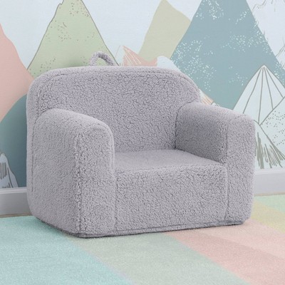 Delta Children Gray Faux Shearling Kids' Chair with Handle
