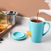 COZONY 16oz Ceramic Tea Cup with Removable Infuser and Lid — Microwave Safe Mug for Loose Leaf Tea, Coffee, Cocoa, Milk, Gift for Tea Lovers - 4 of 4