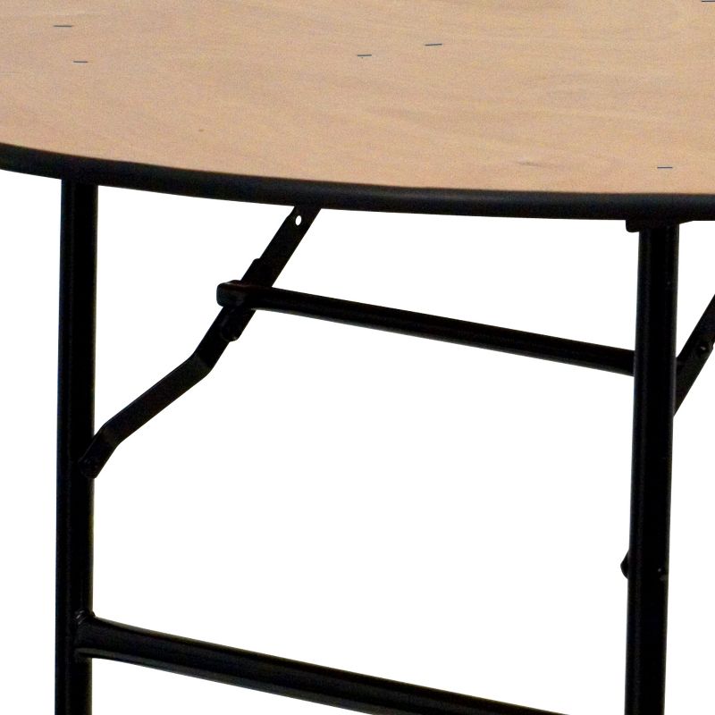 Flash Furniture 4-Foot Round Wood Folding Banquet Table with Clear Coated Finished Top, 6 of 11