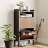 Shoe Storage Cabinet with 2 Flip Drawers, Narrow Freestanding Shoe Organizer with Legs, - 4 of 4