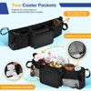 Itopfox Double Stroller Organizer with 2 Cooler Pockets, Parent Console Caddy for Jogging Strollers, Storage Bag for Baby Essentials, Snacks, Toys - 3 of 4