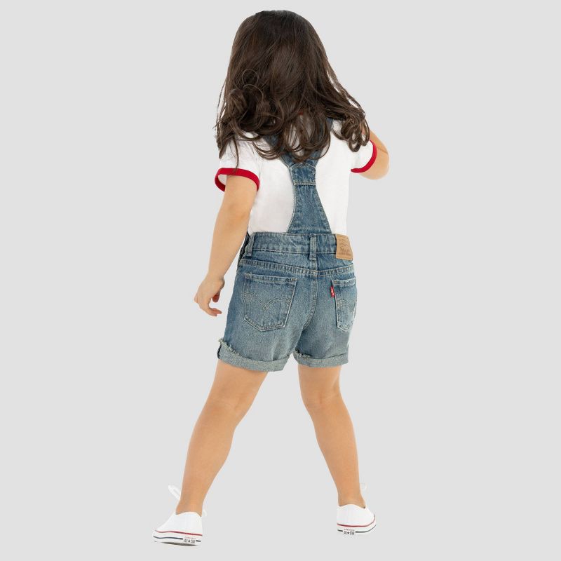 Levi's® Toddler Girls' Solid Shortalls, 2 of 8