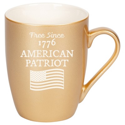 100 North United States of America 10 Ounce Vegas Gold Metallic Finish, Comfortably Fits Your Hands, New Bone China Coffee Tea Cup Mug, Free Since