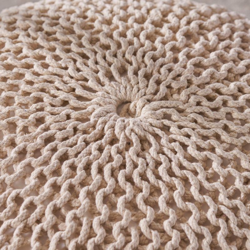 Anouk Knitted Cotton Pouf - Christopher Knight Home, 4 of 9