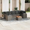 vidaXL Patio Sofa Set with Cushions Outdoor Furniture 8 Piece Poly Rattan - Gray - 2 of 4