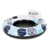 Bestway 15496 CoolerZ Rapid Rider Inflatable River Lake Pool Inner Tube Float with Built In Backrest and Wrap Around Grab Rope, Blue Hexagon - 2 of 4