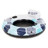 Bestway 15496 CoolerZ Rapid Rider Inflatable River Lake Pool Inner Tube Float with Built In Backrest and Wrap Around Grab Rope, Blue Hexagon - image 2 of 4