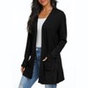 Women's Lightweight Long Sleeve Open Front Cardigan with Pockets Fall Trendy Comfortable Casual Knit Sweater - 3 of 4