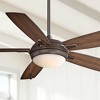 54" Minka Aire Rustic Indoor Ceiling Fan with LED Light Oil Rubbed Bronze Dark Pine Opal Glass for Living Room Kitchen Bedroom - 2 of 4